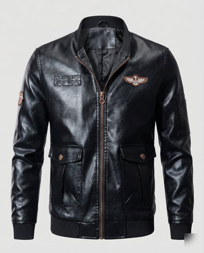Giacca Bomber Uomo in Ecopelle Stile Pilota - Brentozzi
