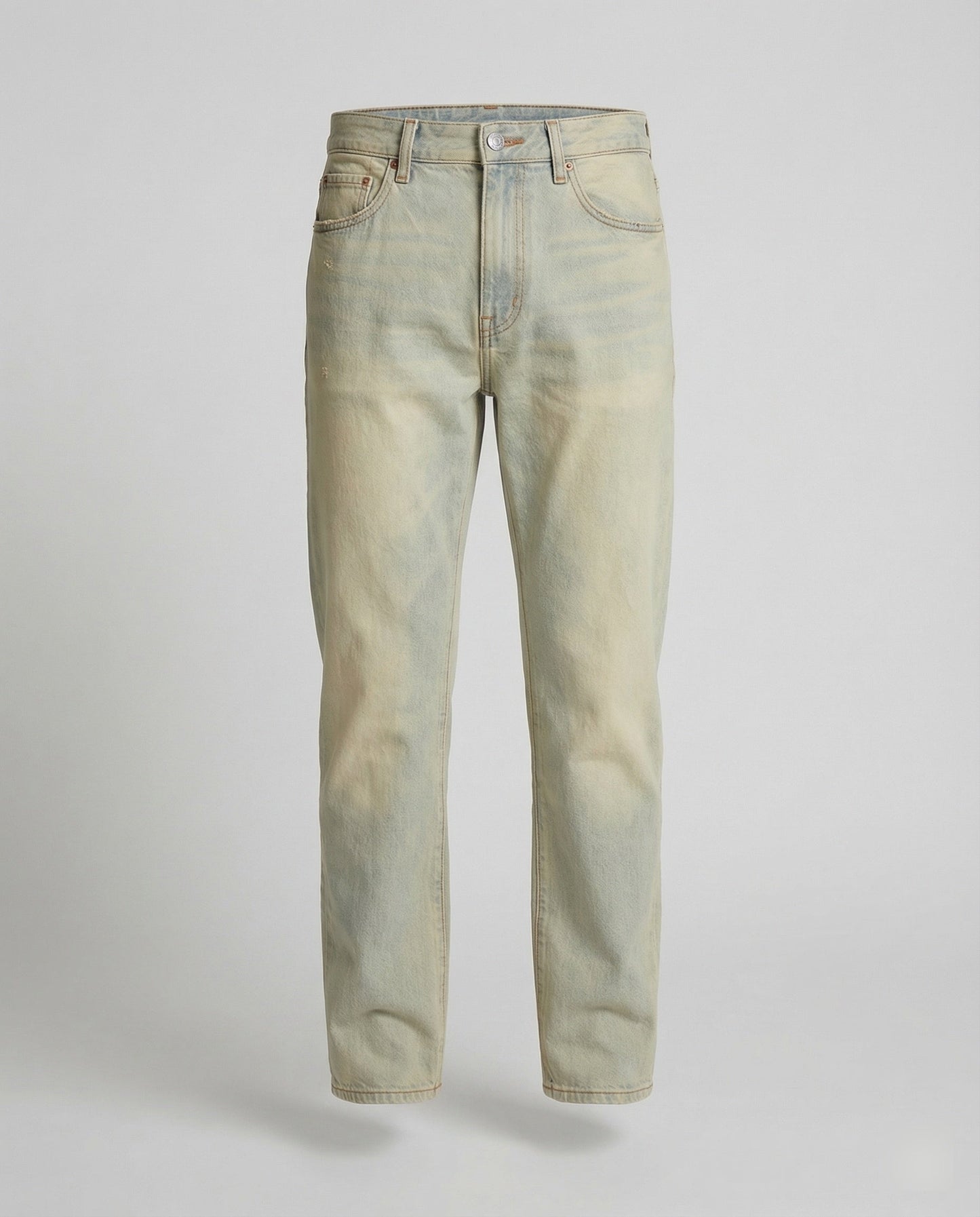 Jeans Uomo Dritti Tessuto Denim Taglio Classico