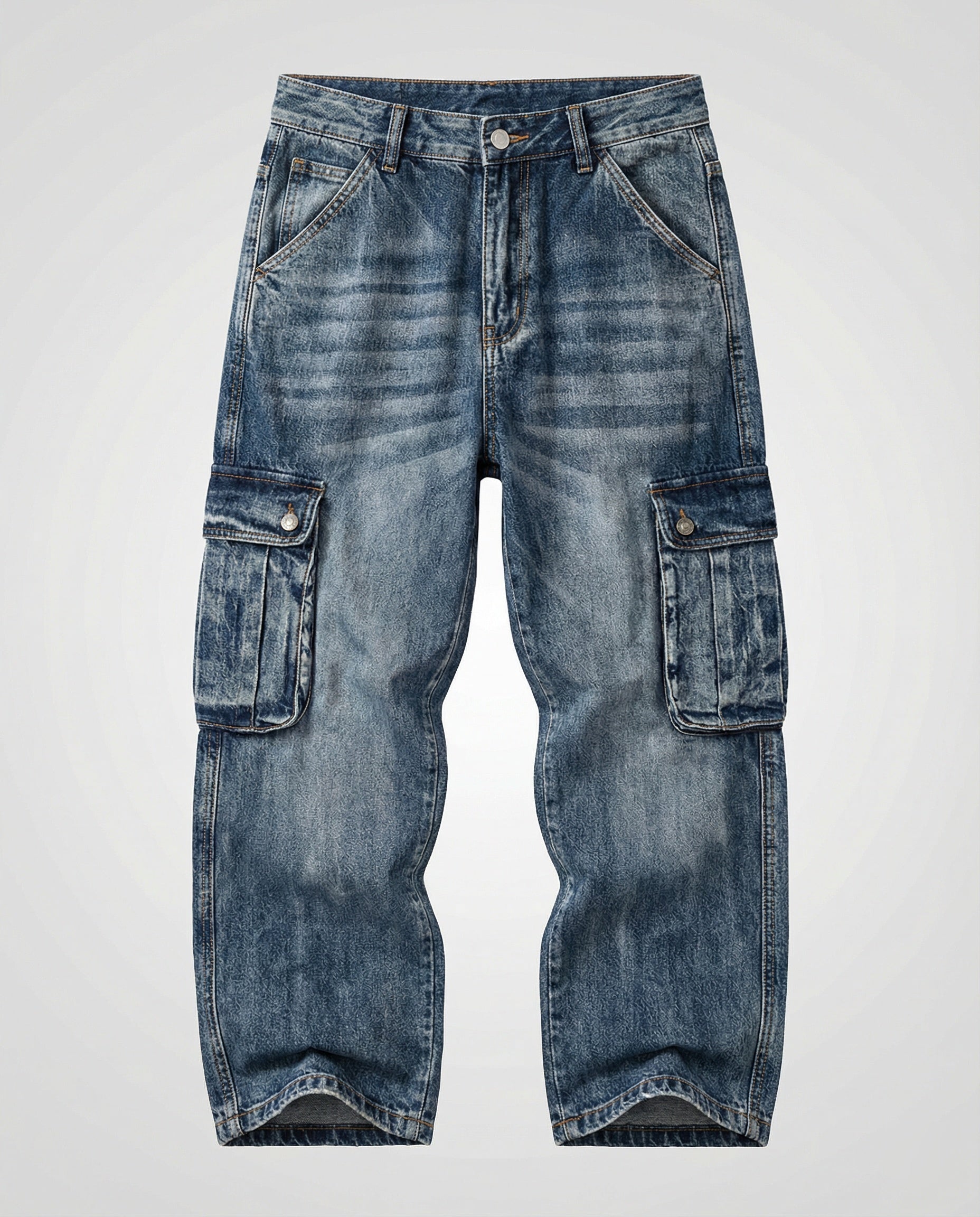 Jeans Cargo Uomo Tasche Comode Vestibilità Ampia - Brentozzi