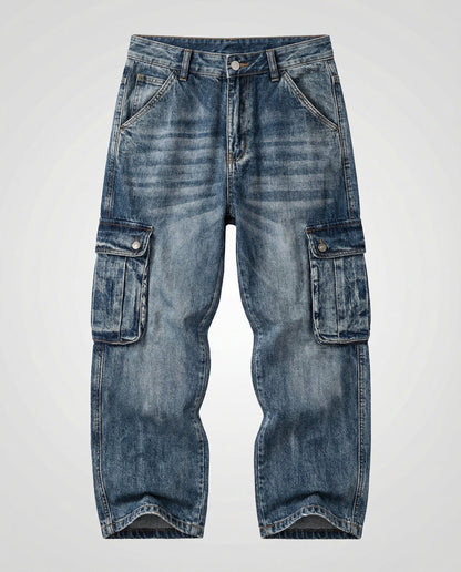 Jeans Cargo Uomo Tasche Comode Vestibilità Ampia - Brentozzi