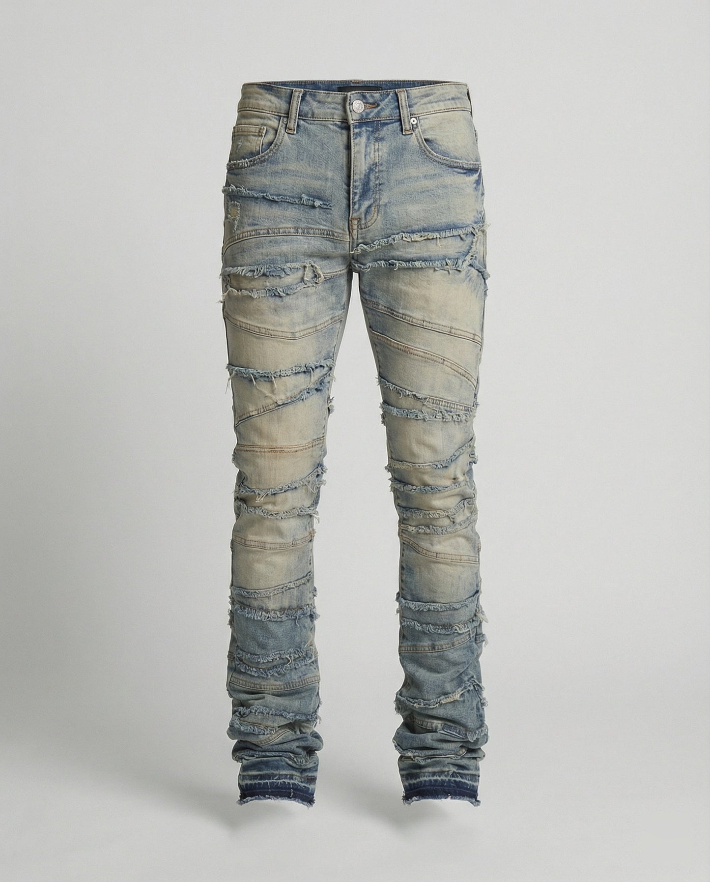Jeans Uomo Slim Fit Effetto Usurato