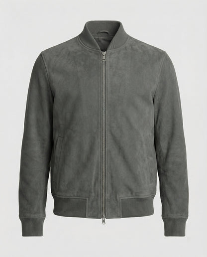 Giacca Bomber Uomo Effetto Pelle Casual
