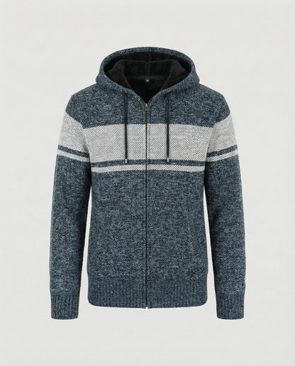 Cardigan Uomo in Maglia con Cappuccio Casual