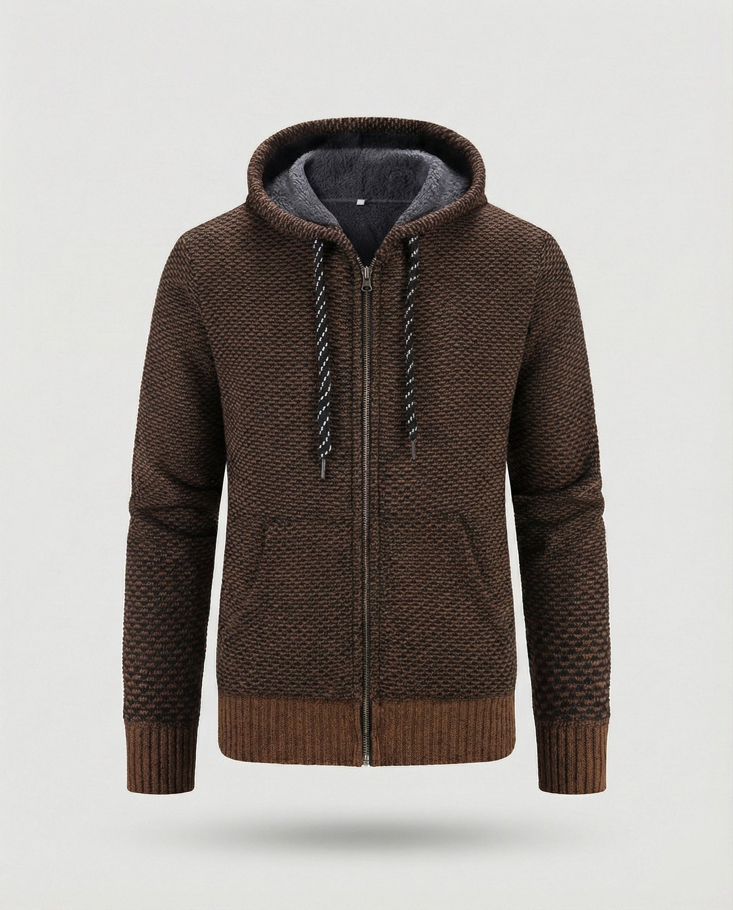 Cardigan Uomo in Maglia con Cappuccio Casual