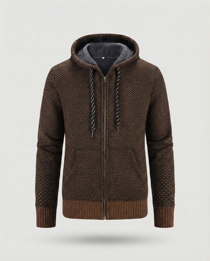 Cardigan Uomo in Maglia con Cappuccio Casual