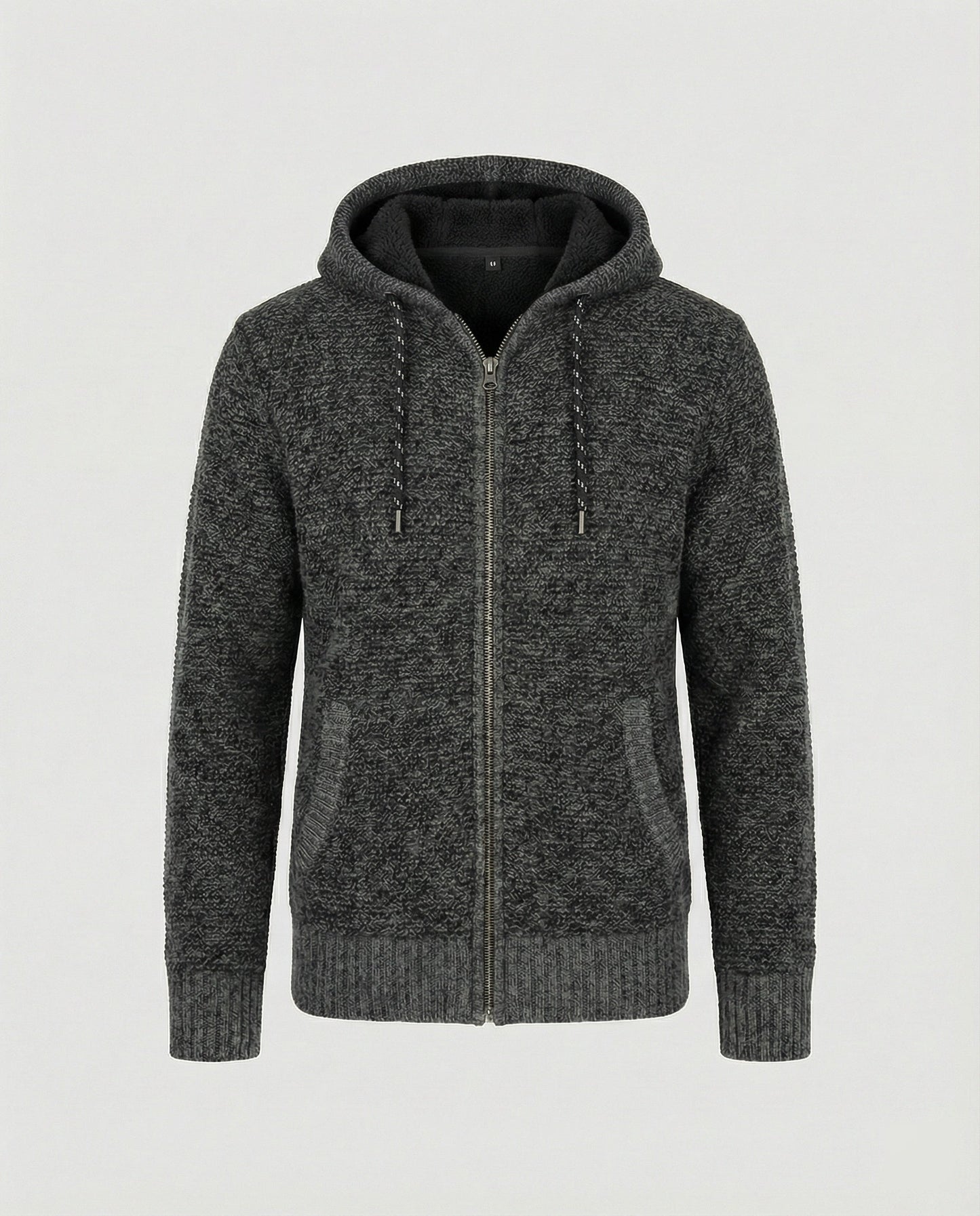 Cardigan Uomo in Maglia con Cappuccio Casual