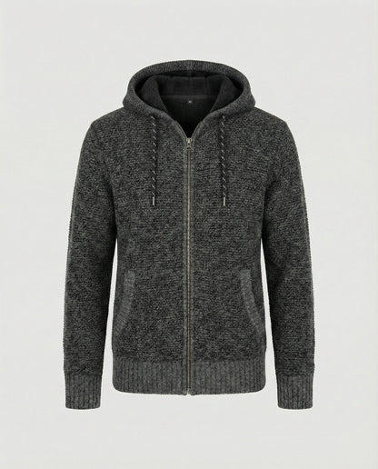 Cardigan Uomo in Maglia con Cappuccio Casual