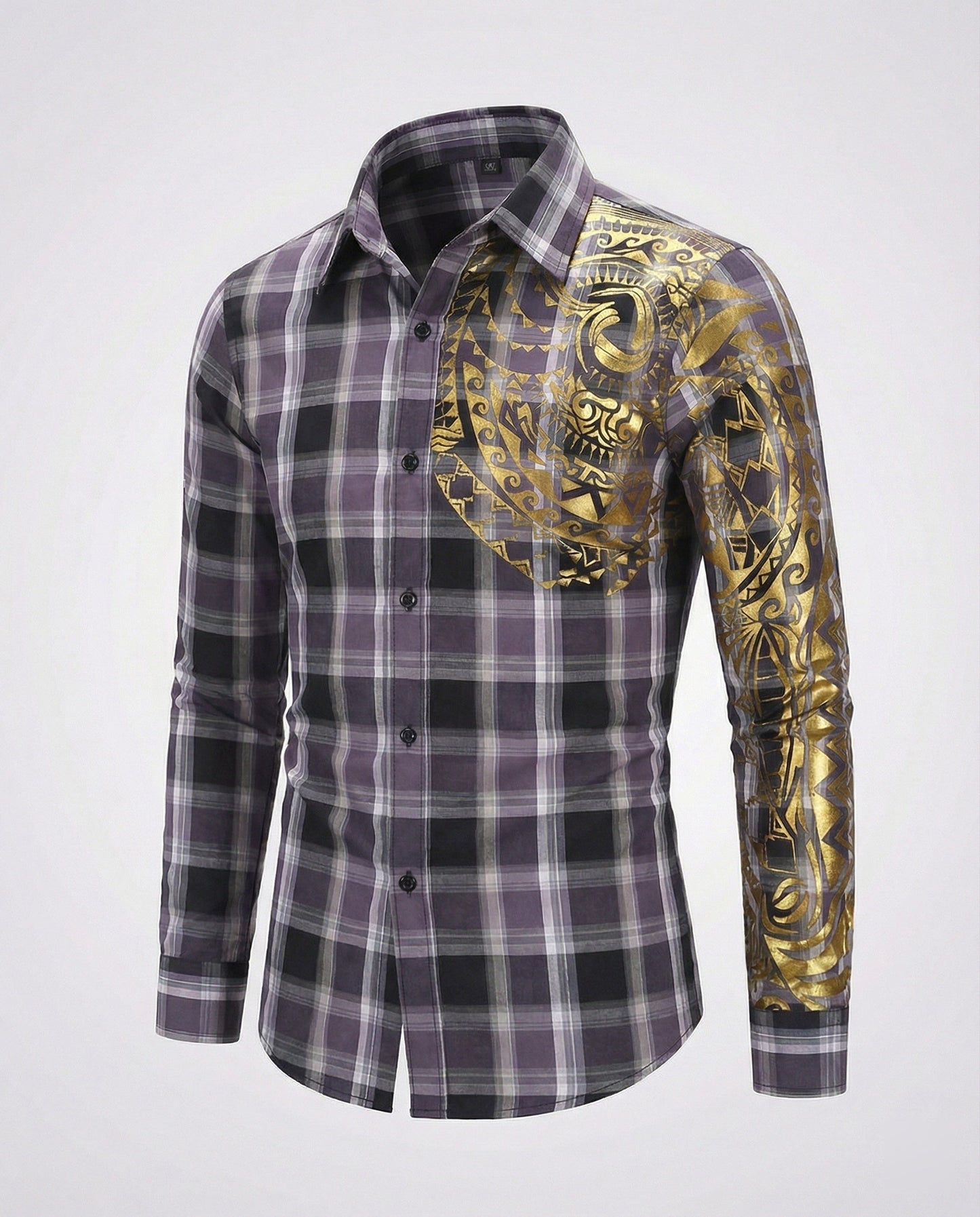Camicia Uomo Casual Quadri Taglio Slim