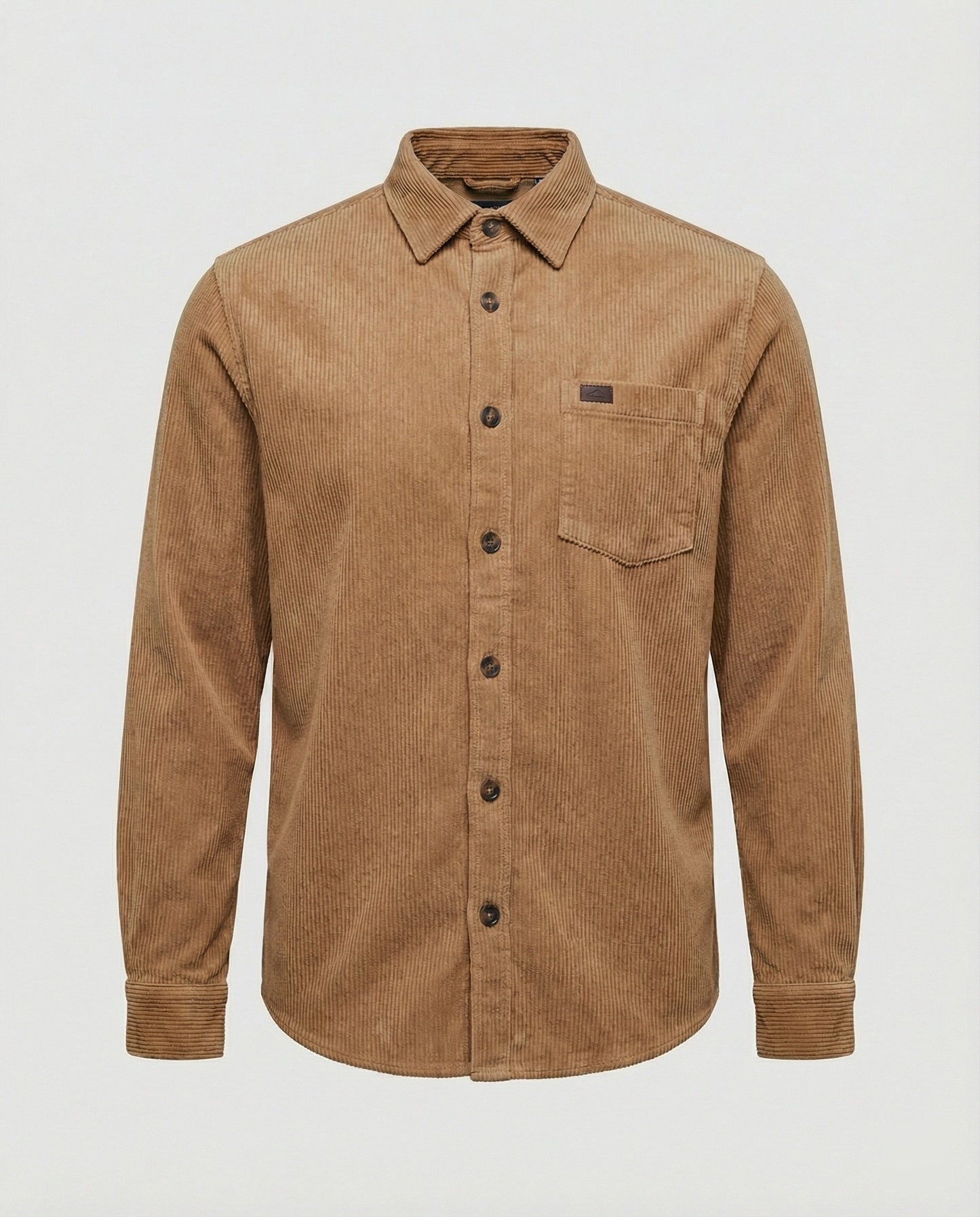 Camicia Uomo in Velluto con Taschino Sul Petto