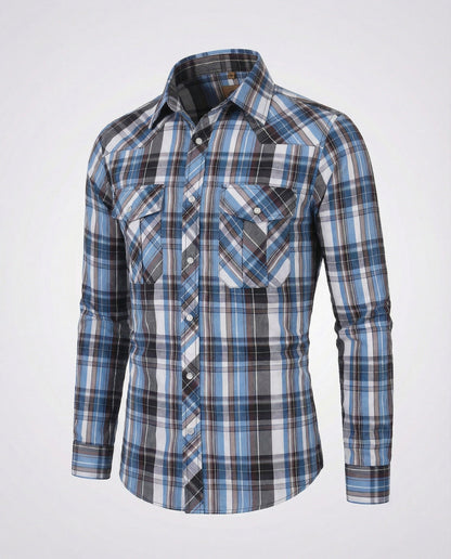 Camicia Uomo Casual Quadri Taglio Slim