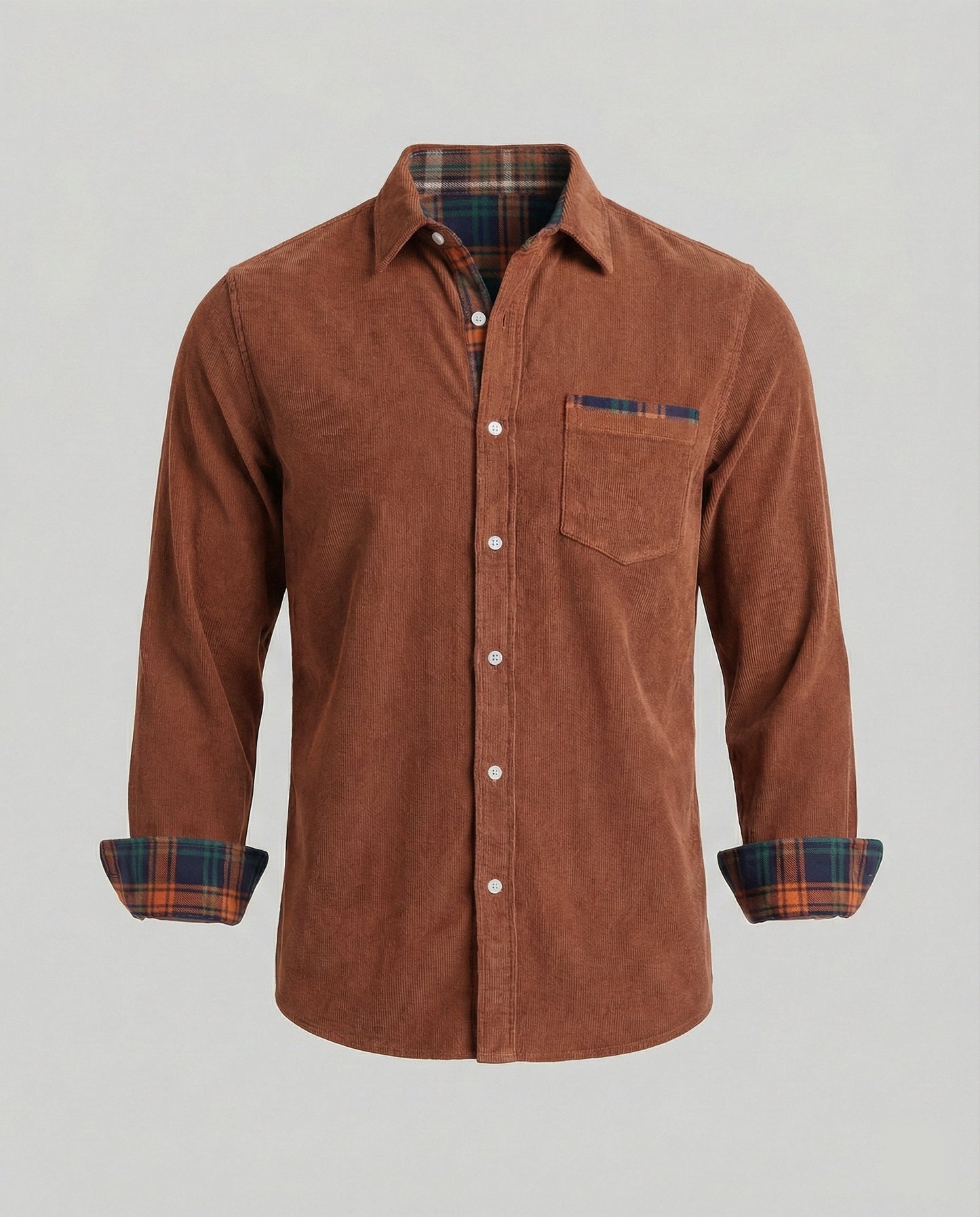 Camicia Uomo Manica Lunga Dettaglio a Contrasto