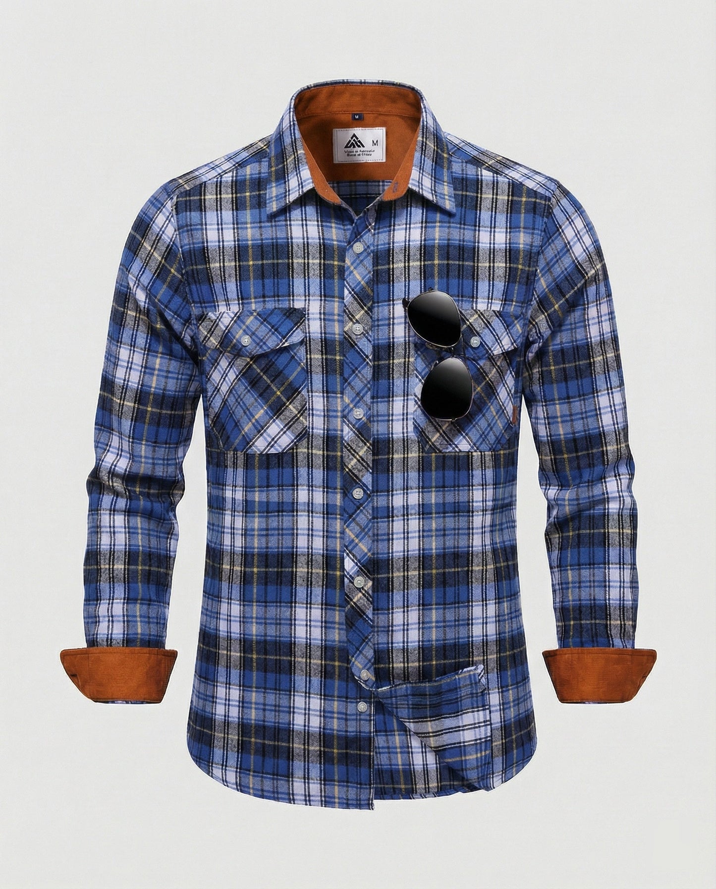Camicia Uomo Flanella Quadri Vestibilità Comoda