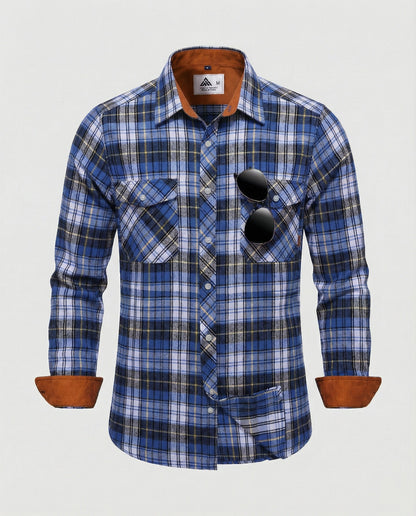 Camicia Uomo Flanella Quadri Vestibilità Comoda