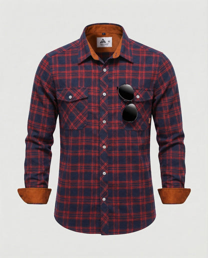 Camicia Uomo Flanella Quadri Vestibilità Comoda