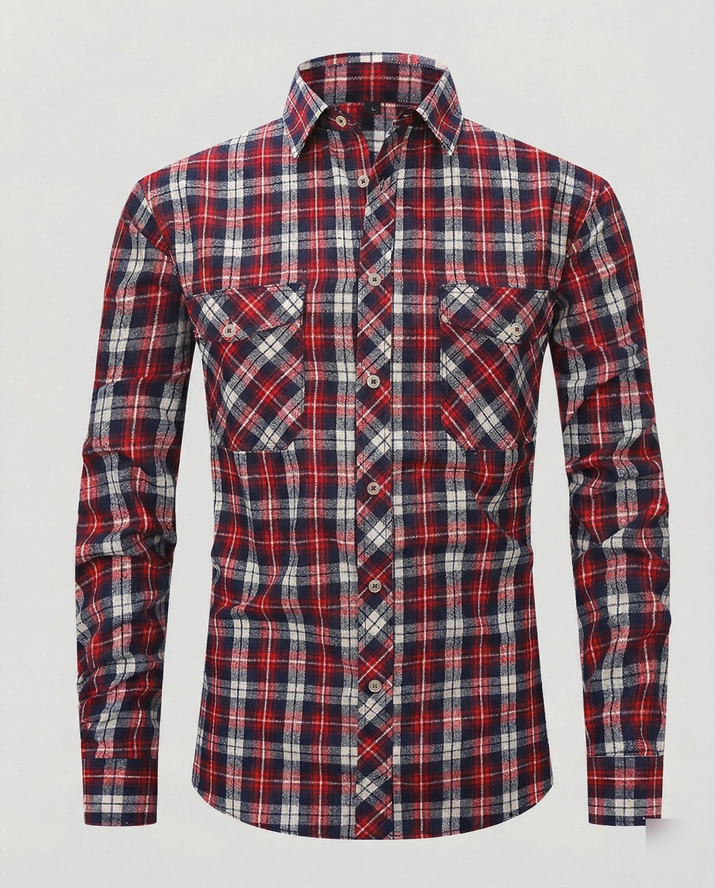 Camicia Uomo Manica Lunga Fantasia Quadri Collo Kent