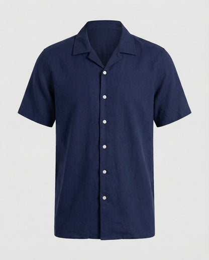 Camicia Uomo Manica Corta Cotone Stampa Palme