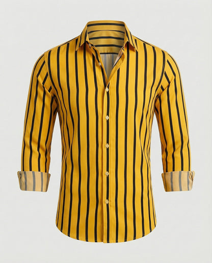 Camicia Uomo a Righe Colletto Kent Slim Fit