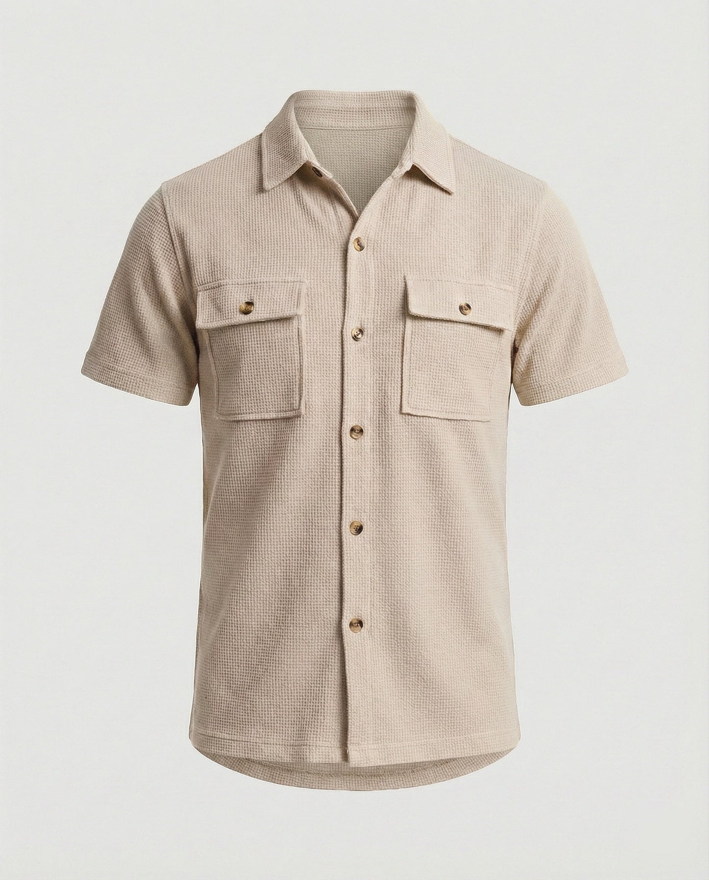 Camicia Uomo Manica Corta in Tessuto a Struttura