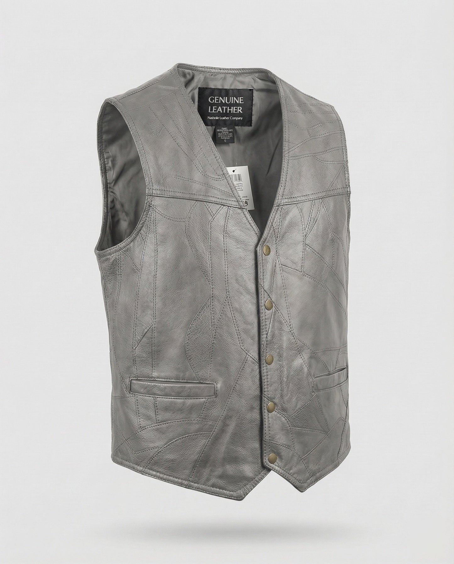 Gilet Biker Uomo in Pelle Slim Fit