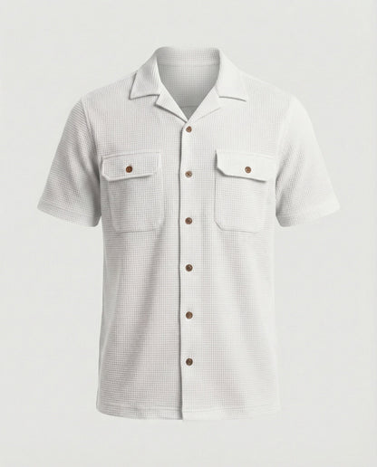 Camicia Uomo Manica Corta con Tasche sul Petto