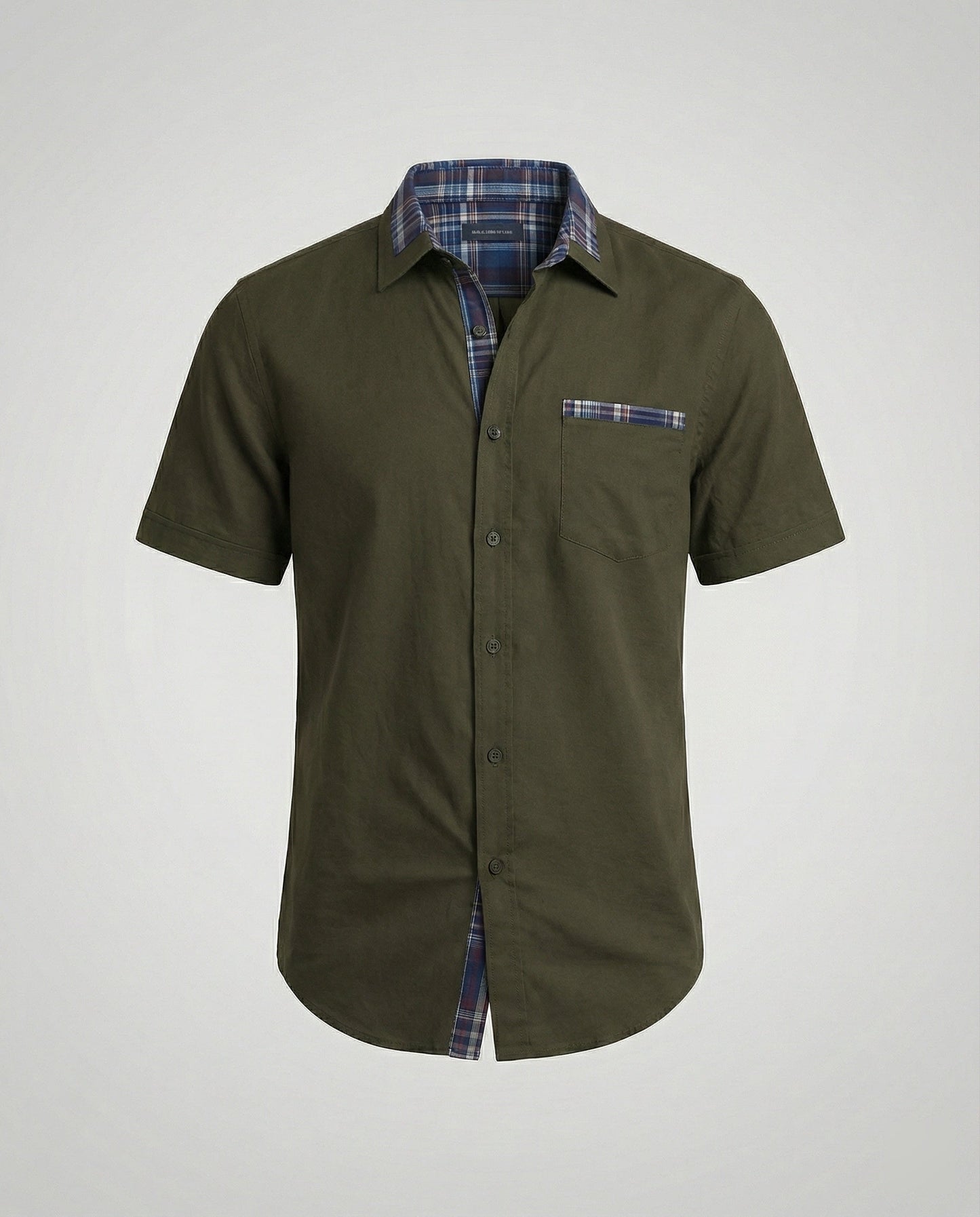 Camicia Uomo Manica Corta Fantasia Quadri Casual