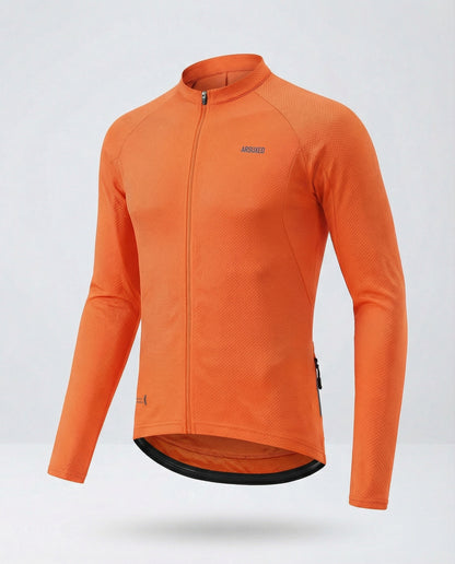 Maglia Ciclismo Uomo Manica Lunga con Tasche Posteriori