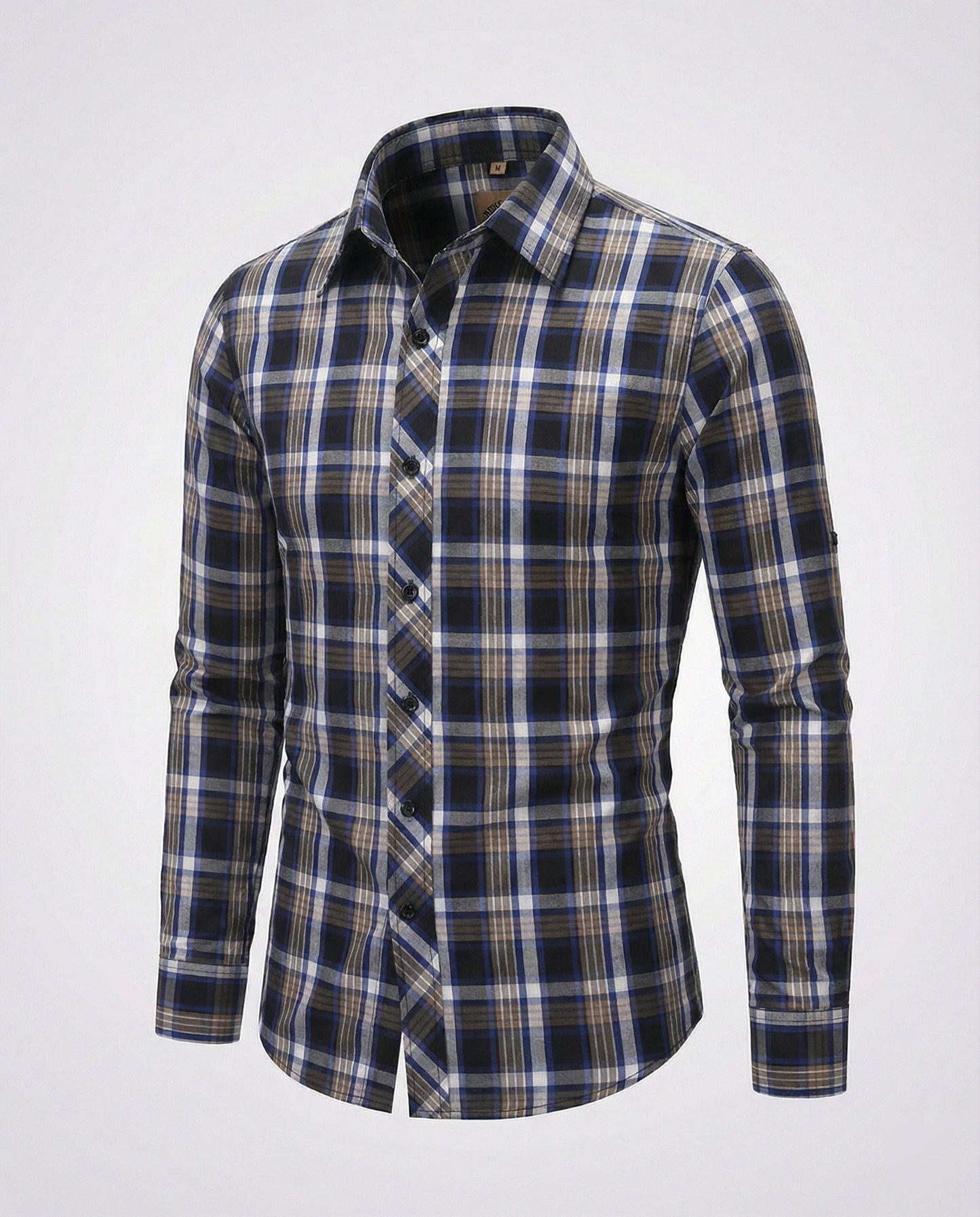 Camicia Uomo Casual Quadri Taglio Slim