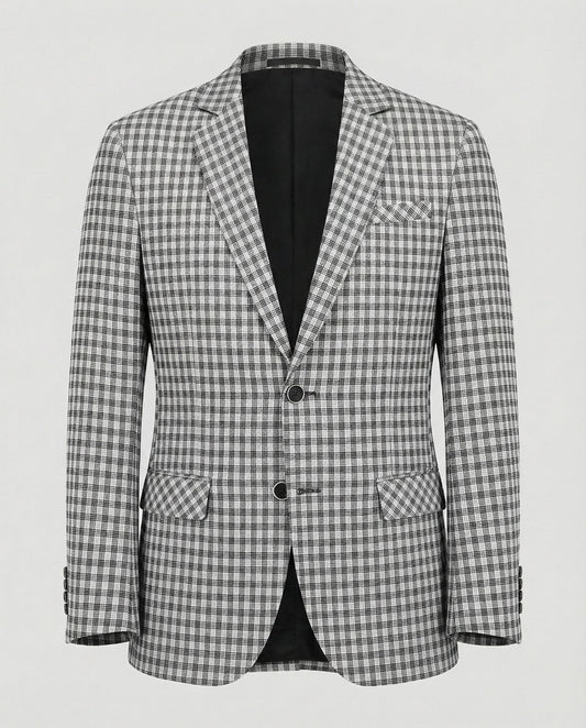 Giacca Uomo Slim Fit Monopetto Tessuto Glencheck - Brentozzi