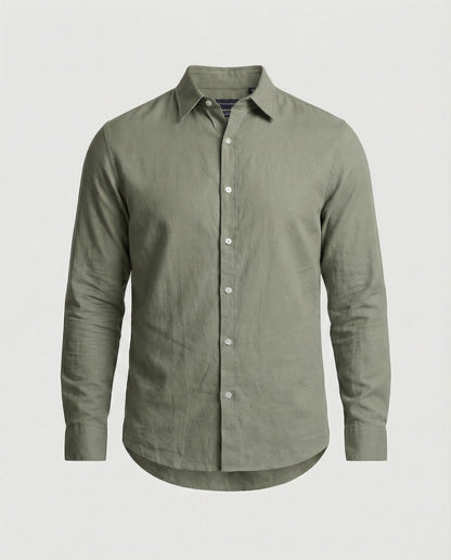 Camicia Uomo Manica Lunga Mix Lino