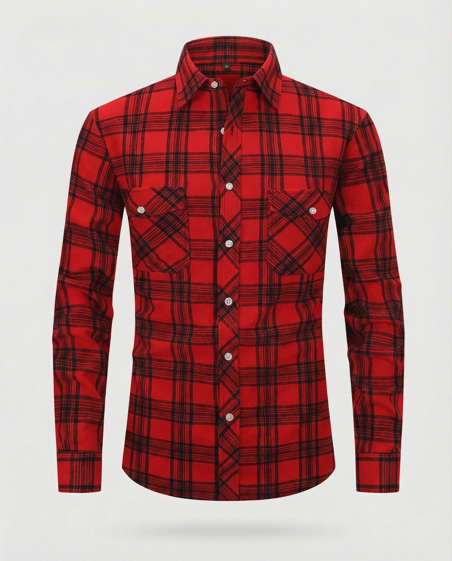 Camicia Uomo Manica Lunga Fantasia Quadri Collo Kent