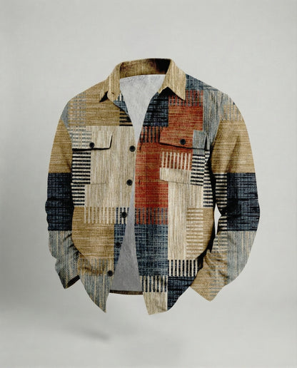 Camicia Uomo in Velluto Manica Lunga Casual