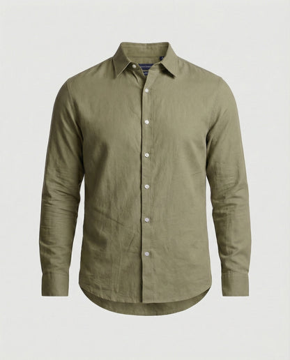 Camicia Uomo Manica Lunga Mix Lino