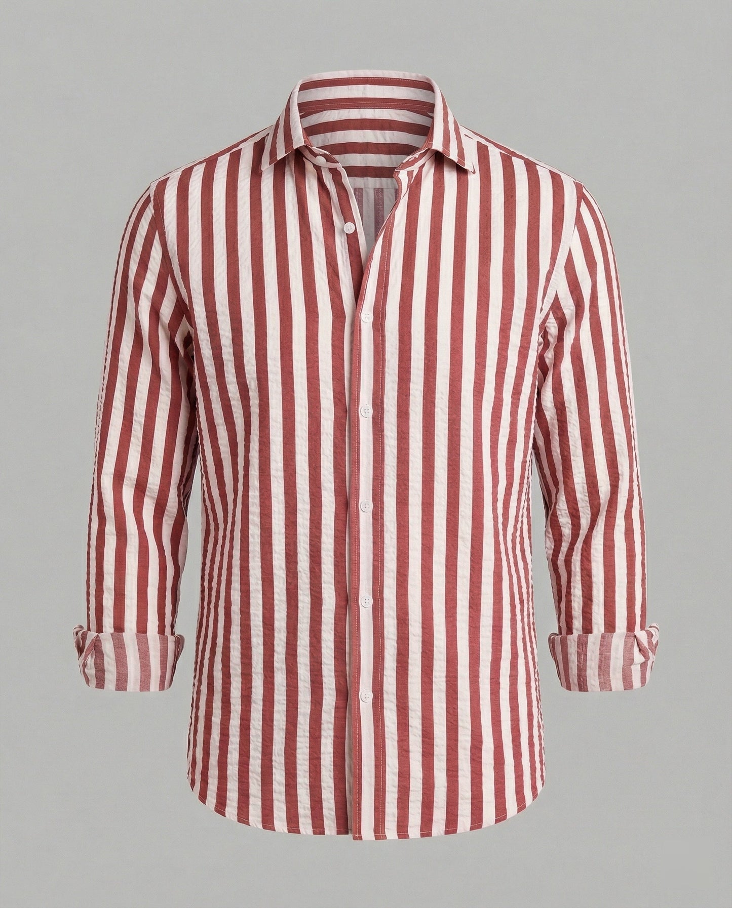 Camicia Uomo Seersucker Manica Lunga Regular Fit