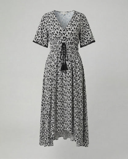 Abito Maxi Donna con Dettagli Floreali