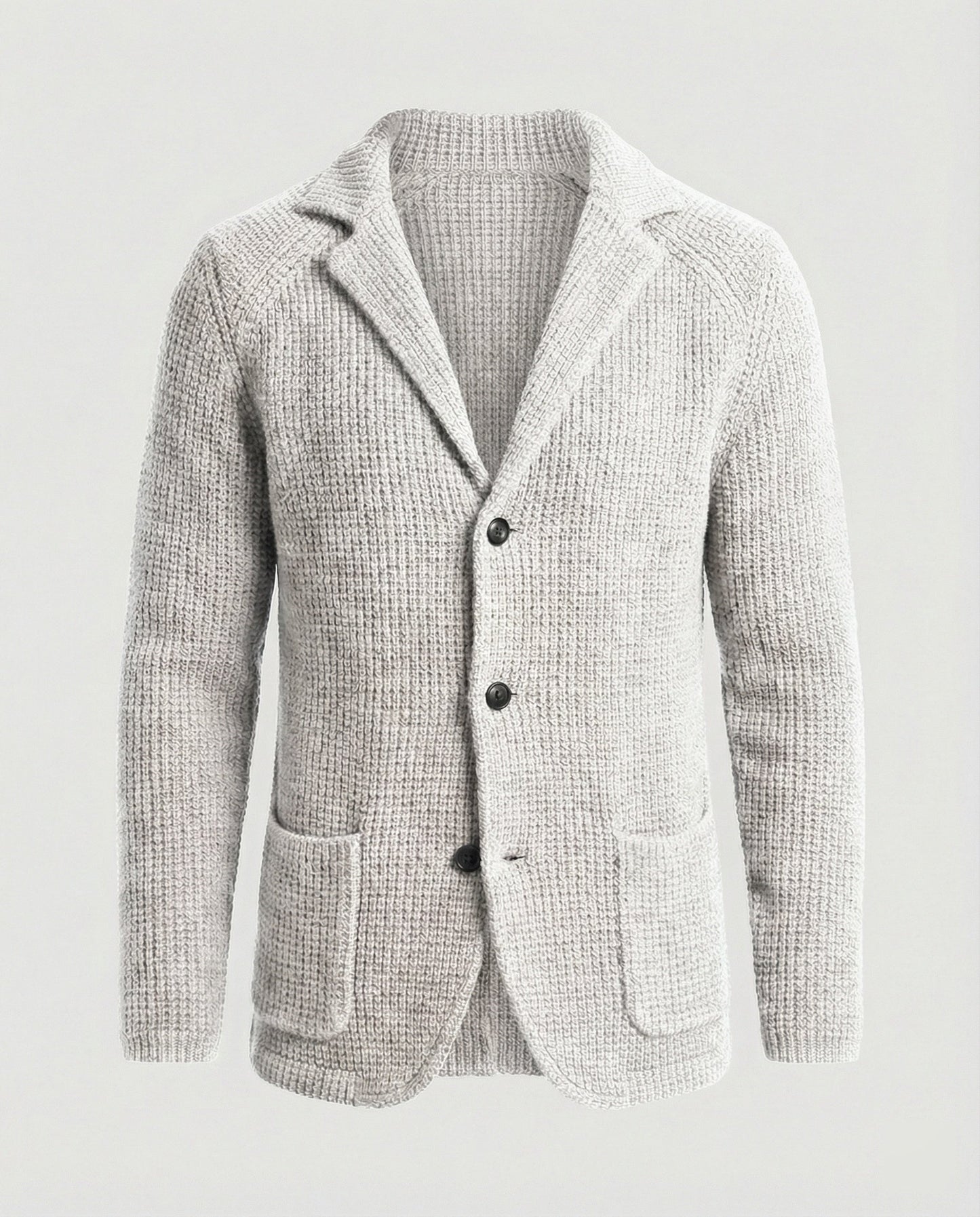Blazer Uomo in Maglia con Colletto a Risvolto