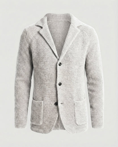 Blazer Uomo in Maglia con Colletto a Risvolto