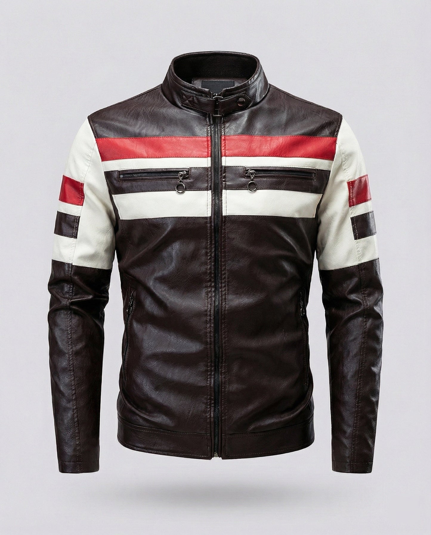 Giacca Biker Uomo Stile Motorsport Slim Fit