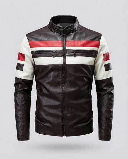 Giacca Biker Uomo Stile Motorsport Slim Fit