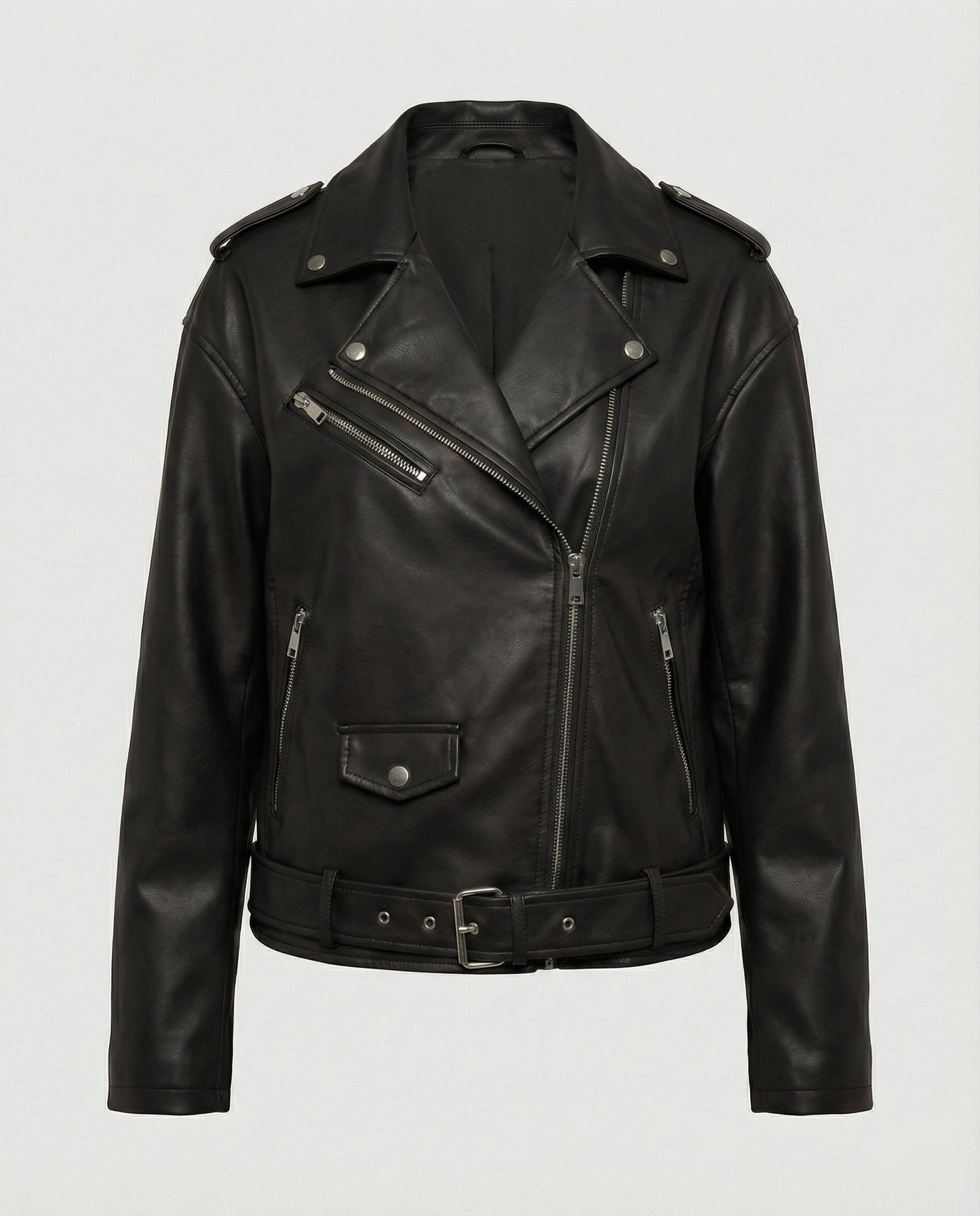 Giacca Biker Donna con Zip Dettagliata