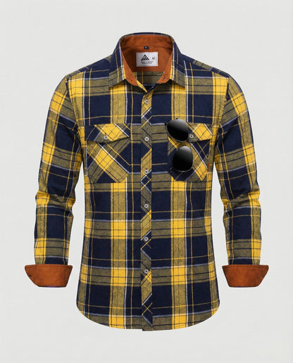 Camicia Uomo Flanella Quadri Vestibilità Comoda