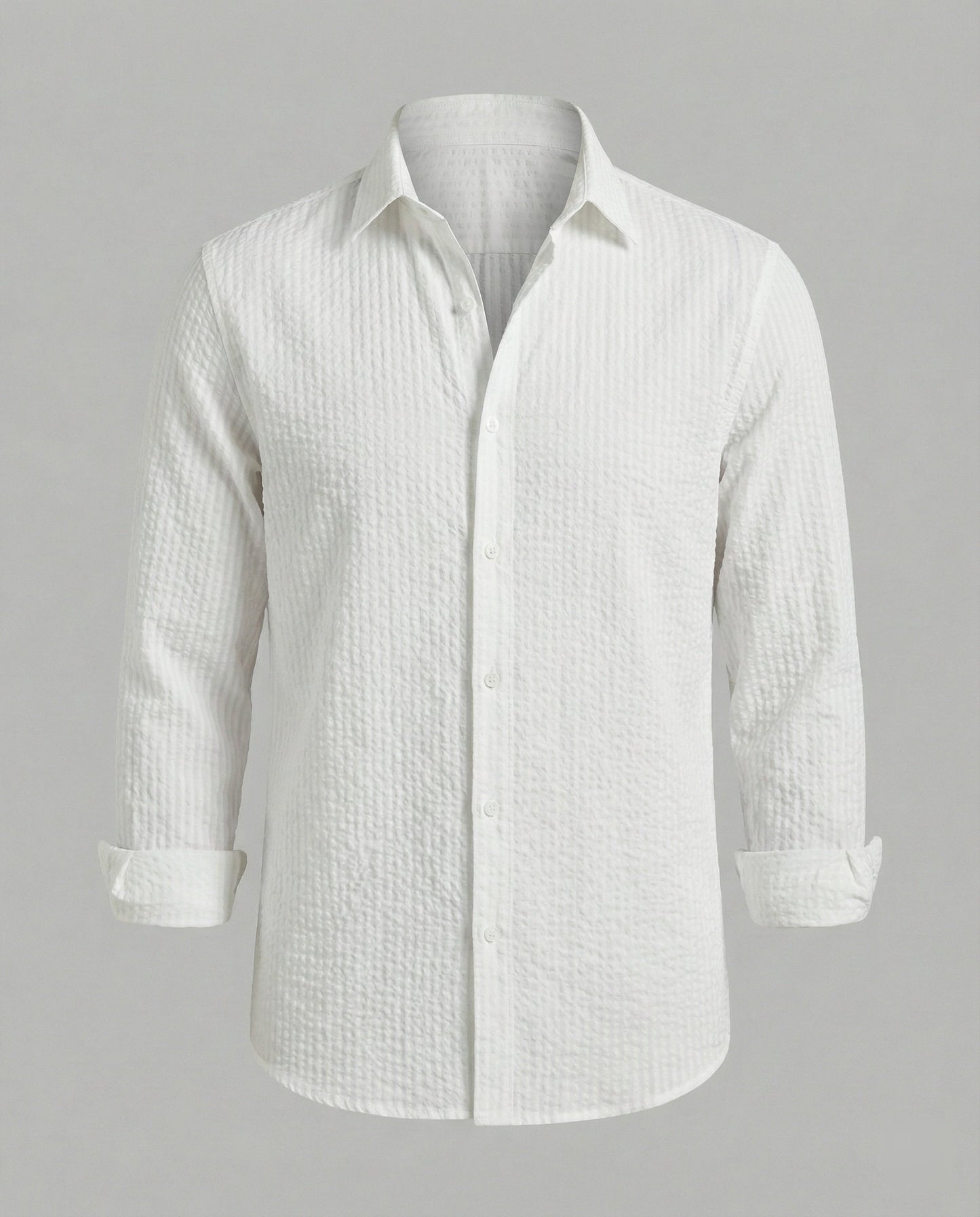 Camicia Uomo Seersucker Manica Lunga Regular Fit
