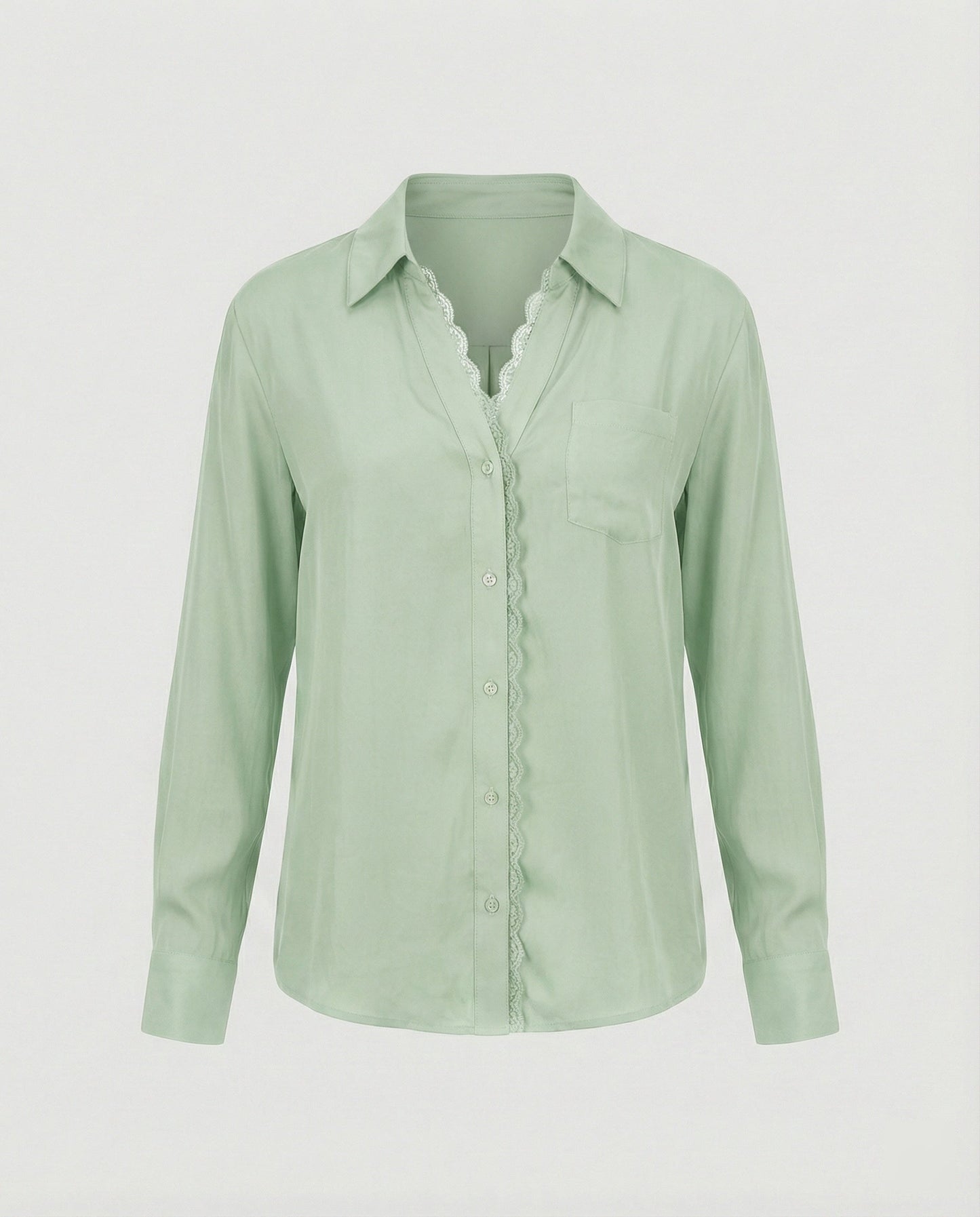 Blusa Donna con Dettagli in Pizzo Regular Fit