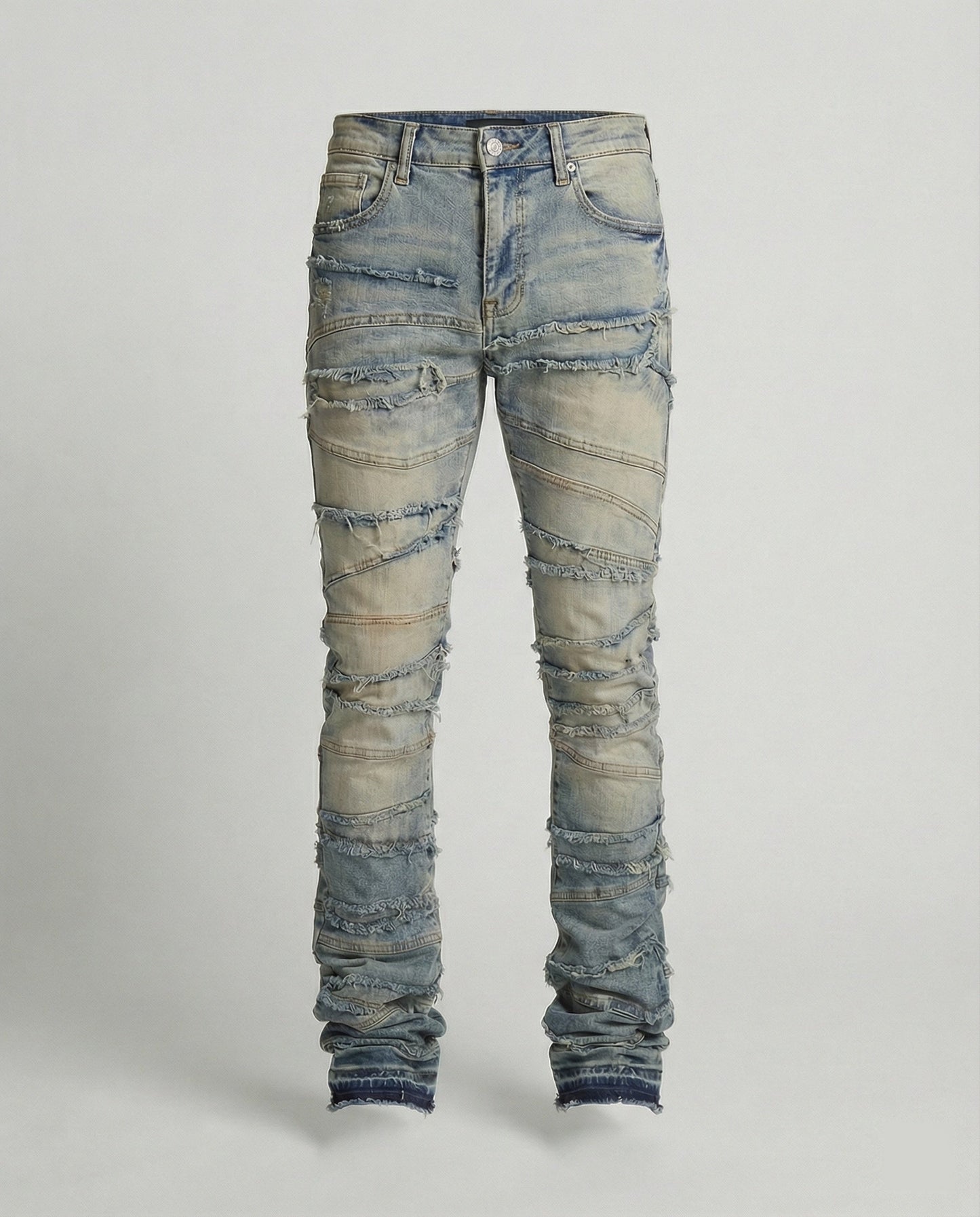 Jeans Uomo Slim Fit Effetto Usurato