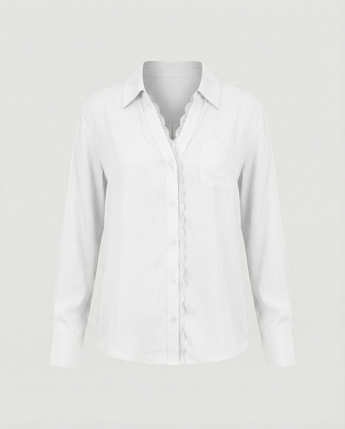 Blusa Donna con Dettagli in Pizzo Regular Fit