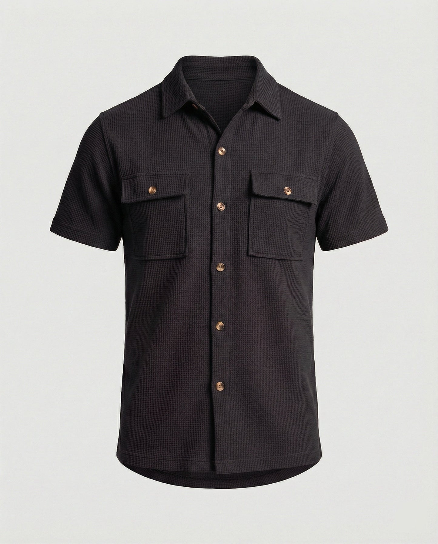 Camicia Uomo Manica Corta in Tessuto a Struttura