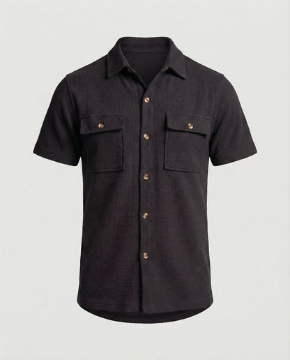 Camicia Uomo Manica Corta in Tessuto a Struttura