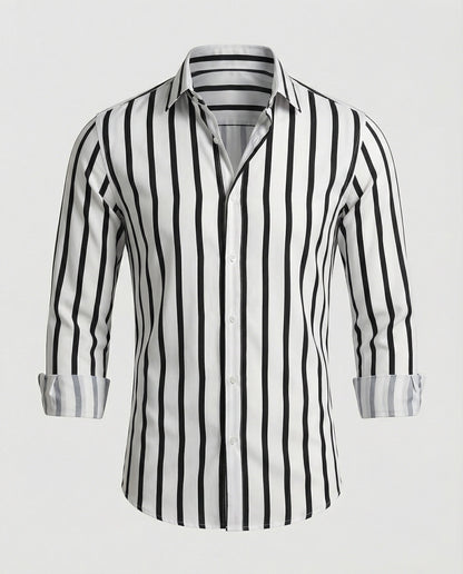Camicia Uomo a Righe Colletto Kent Slim Fit - Brentozzi
