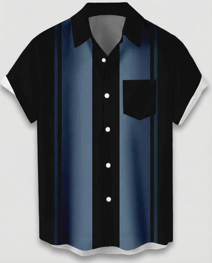 Camicia Uomo Manica Corta Cotone Stampa Palme