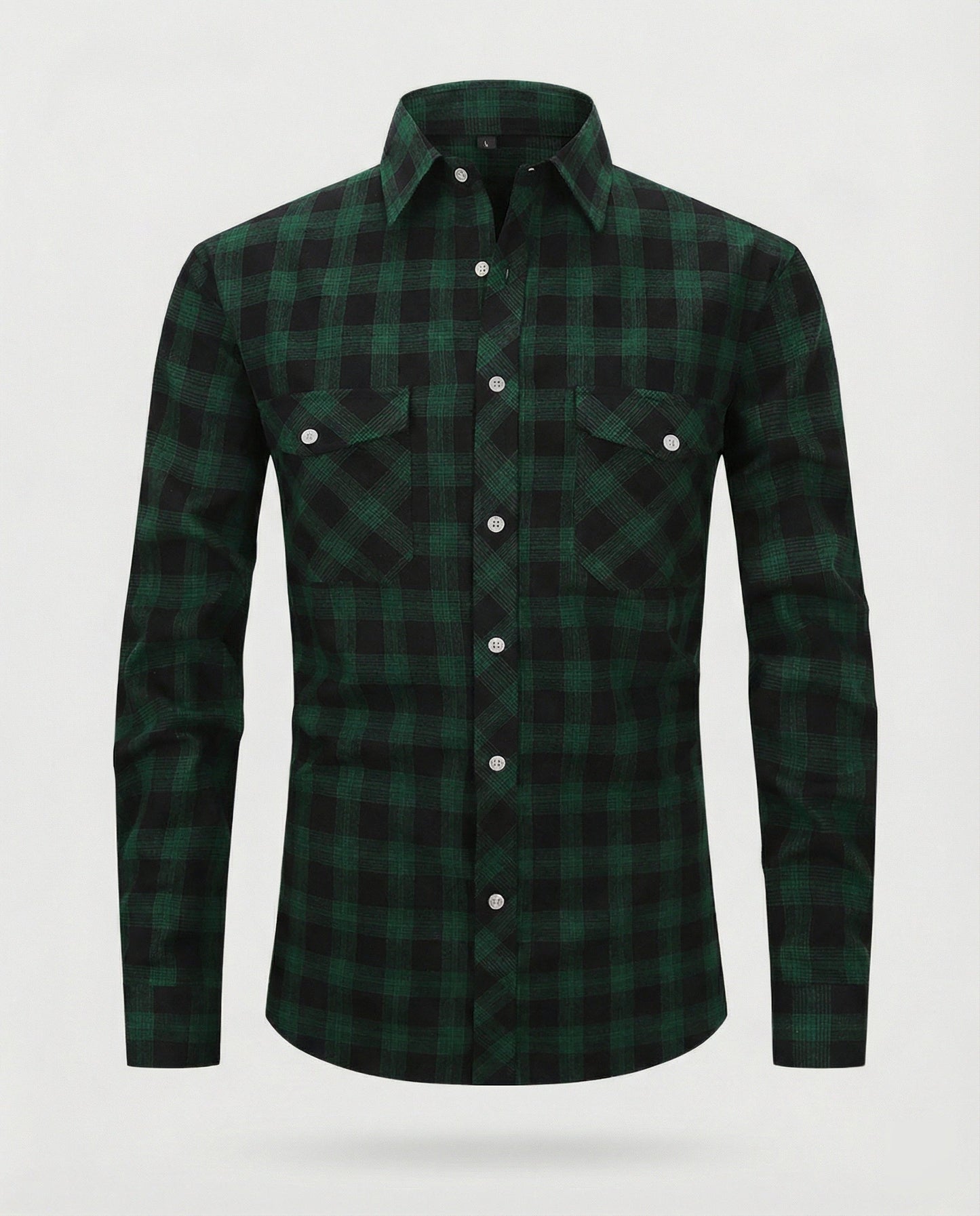 Camicia Uomo Manica Lunga Fantasia Quadri Collo Kent