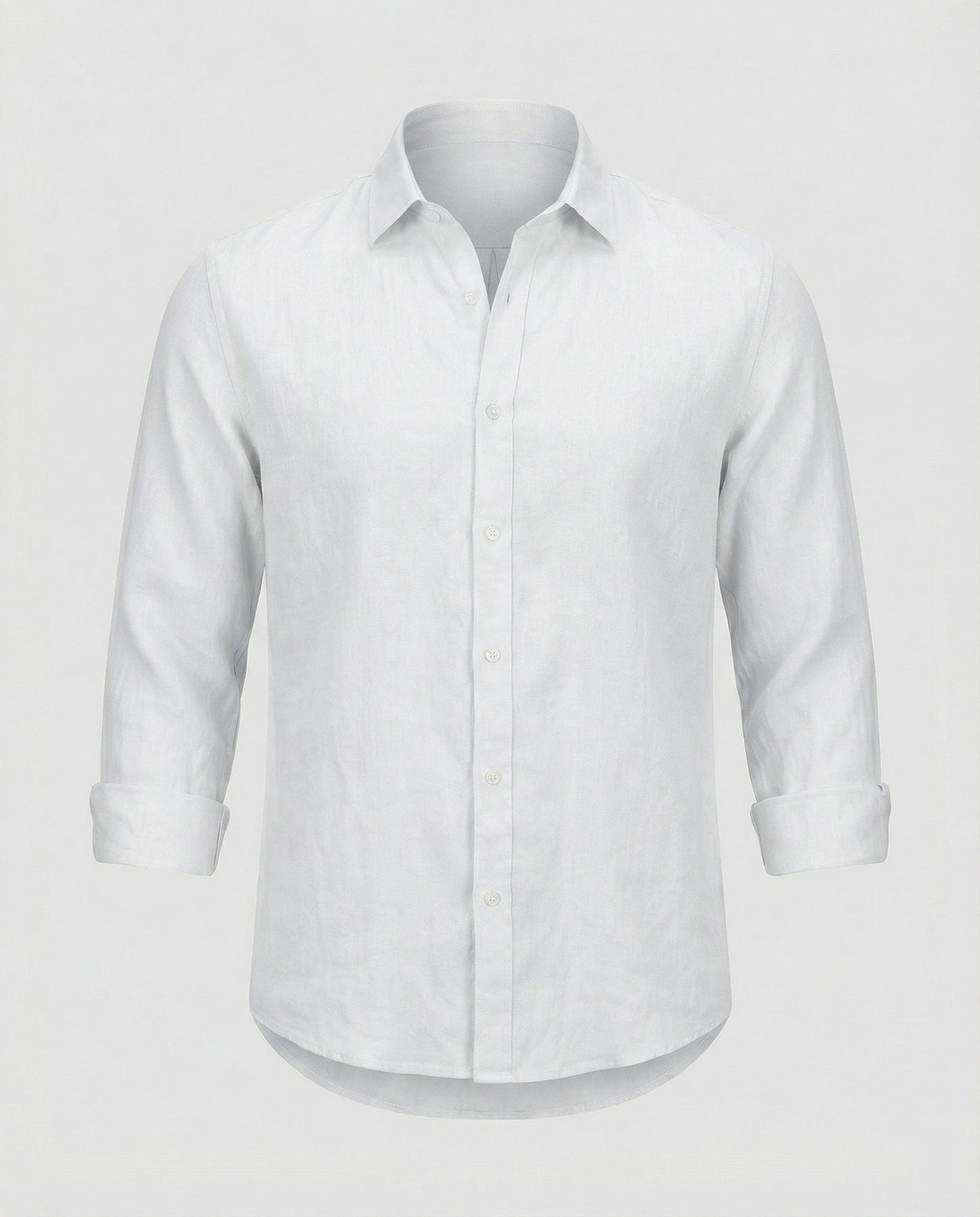 Camicia Uomo Lino Collo Coreano Manica Lunga - Brentozzi